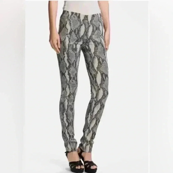Zadig & Voltaire Pharell Python Pants Grey Black Textured Snake Print Size 36 S - Picture 1 of 6